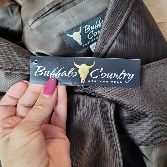 Buffalo Country Western Wear Mens Brown 36R Blazer Color Block Yoke Back Cowboy - Picture 4 of 12